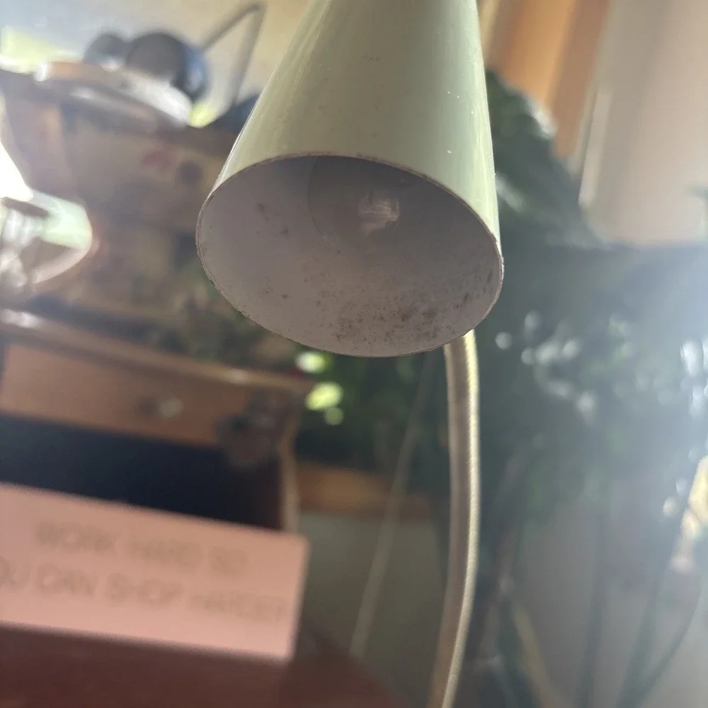 Vtg 1960s Green Metal Desk‎ Lamp Adjustable Flexible Gooseneck Japan MCM